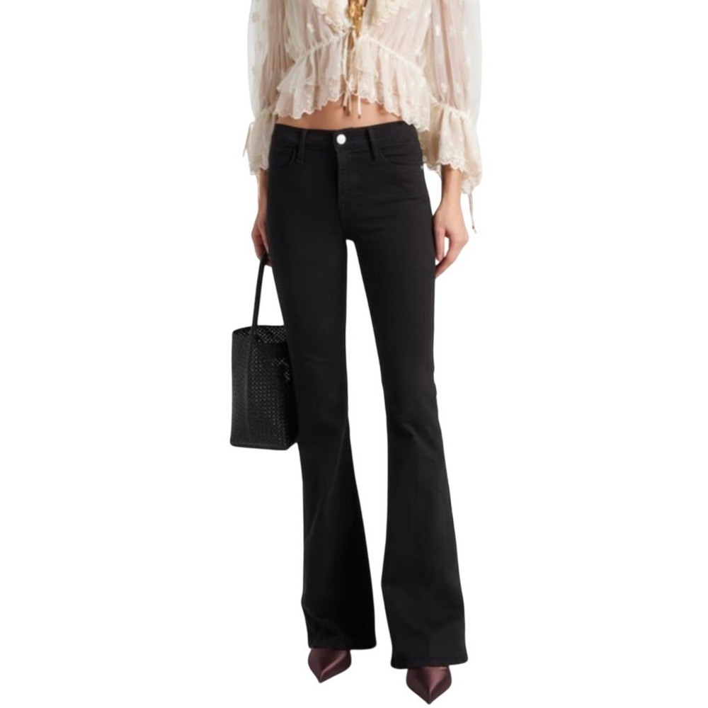 Frame Denim Black Flare Jeans